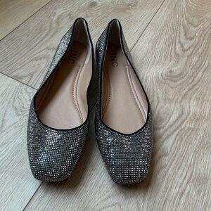 INC Juney rhinestone square toe ballet flats - size 9.5